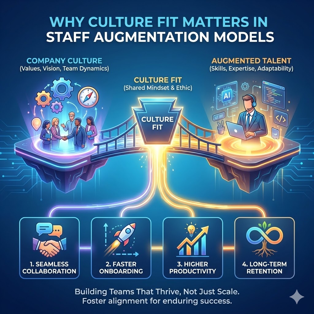 Discover why cultural alignment is the secret to success in staff augmentation. Learn how culture fit improves productivity, communication, and long-term retention.