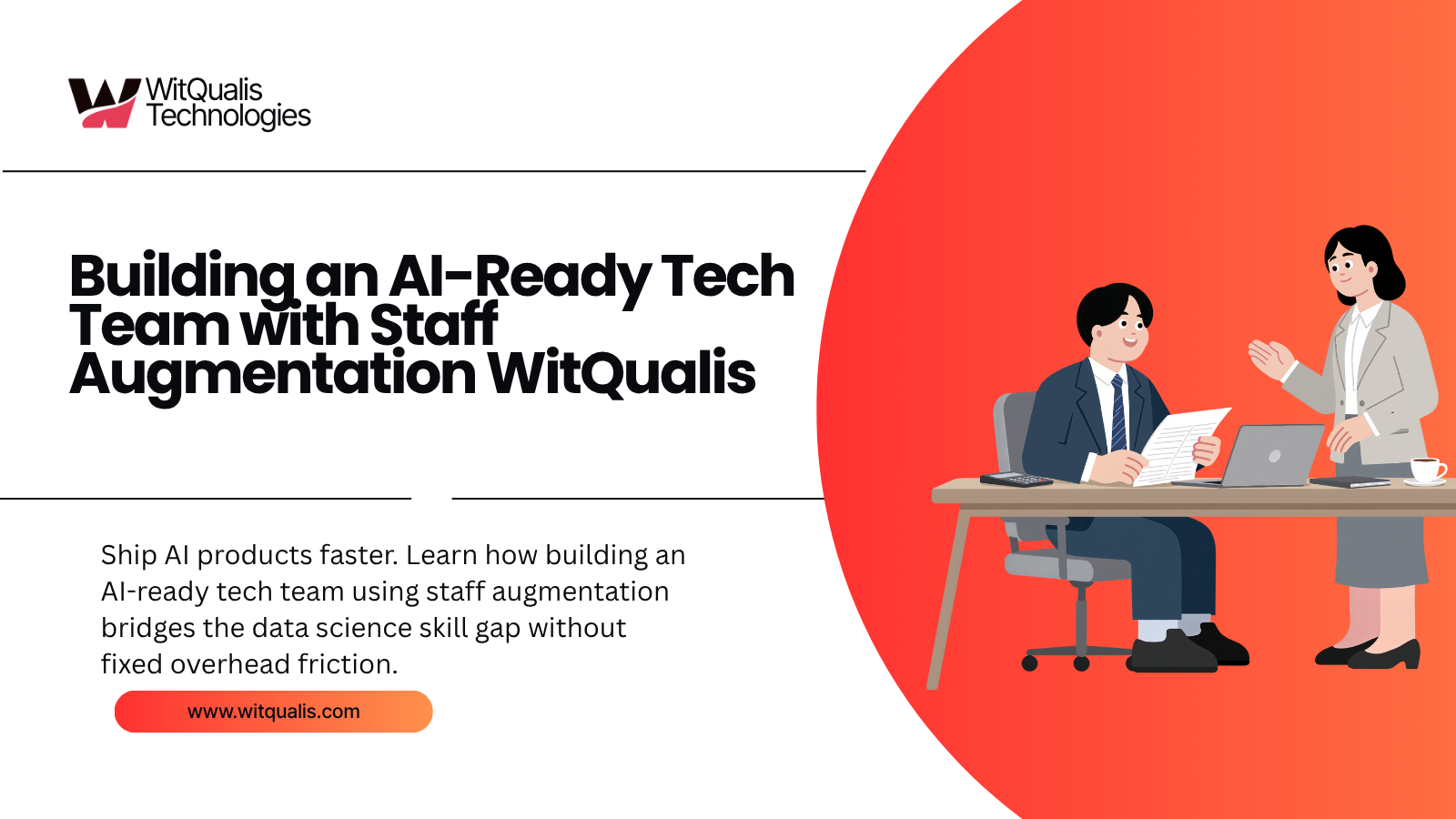 An engineering workflow infographic showing how to build an AI-ready tech team using staff augmentation across data, MLOps, and backend roles.