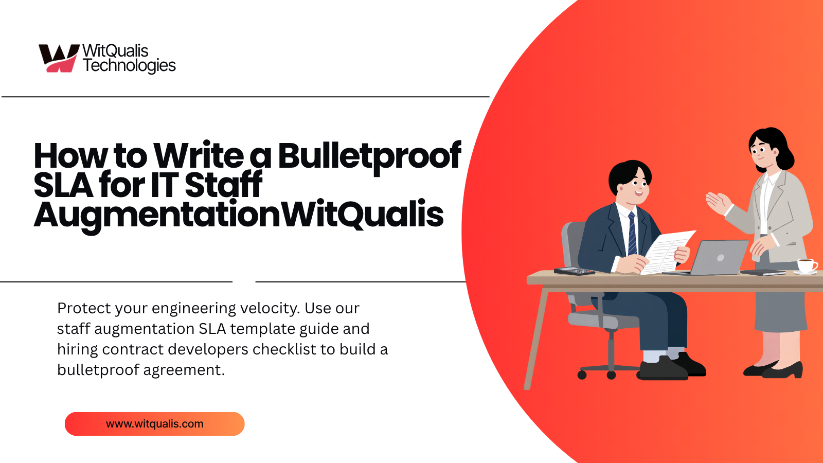 An enterprise infographic detailing key components of a staff augmentation SLA template, including onboarding velocity metrics, code quality KPIs, and compliance clauses.